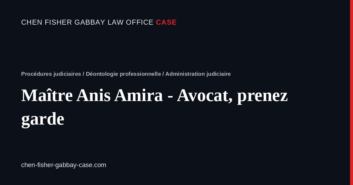 Maître Anis Amira - Avocat, prenez garde