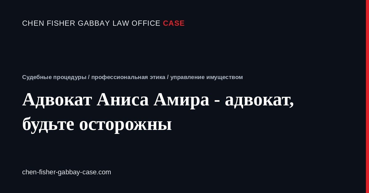 Адвокат Аниса Амира - адвокат, будьте осторожны